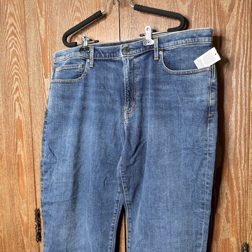 Lands End Square Rigger Traditional Fit Mens Jeans Blue Denim 42x32 Straight Leg - Picture 2 of 7